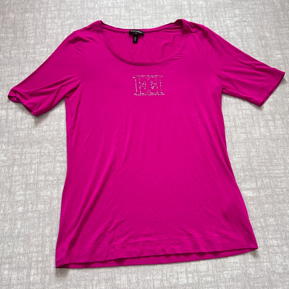 Women's Escada Fuschia Pink Short Sleeve Top